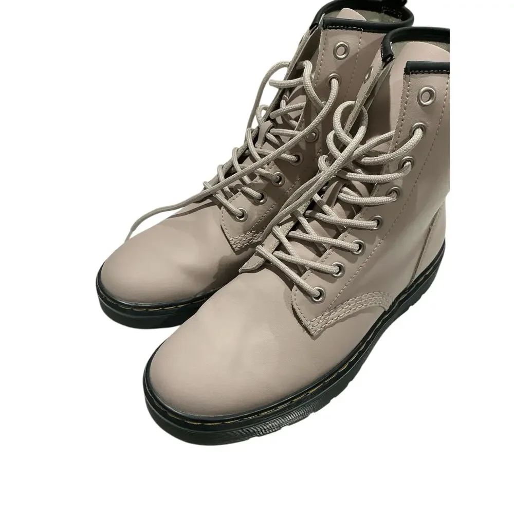 Dr. Martens Jadon Platform Boots, Taupe Leather, Size 9 - Picture 3 of 7